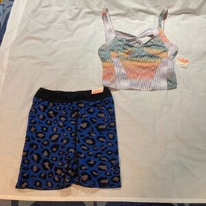 Free people movement tank top + shorts! Size large, NWT! $108.00!